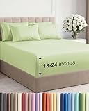 Extra Deep Queen Sheet Set - 6 Piece Breathable and Cooling Sheets - Hotel Luxury Bedding for Women, Men, Kids & Teens - Easy Secure Fit - Soft, Wrinkle Free & Comfy - Extra Deep Pockets - Light Sage