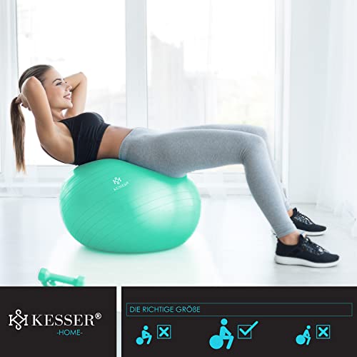 KESSER® Gymnastiekbal met luchtpomp, dikke yogabal, BPA-vrij, zitbal, kantoor, anti-burst als fitness, yoga, core… - Image 6