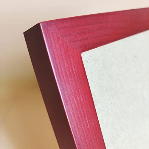 Image of 5x7 Picture Frames RED Solid Wood Frame, Plastic Panel (Film Needs to be Removed) Table or Wall.Front Window Opening 4.5x6.5 inch.