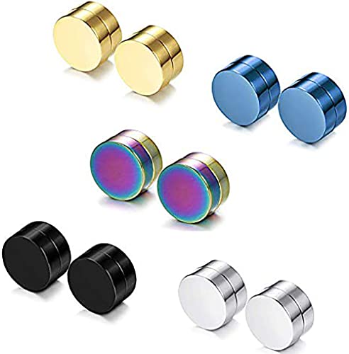 SIISPRI 4-5 Pairs 6-12mm Black Stainless Steel Magnetic...