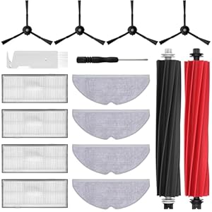 Zubehörset für Roborock S8 pro ultra, oGoDeal 1*Main Rollbürste 4*Seitenbürsten 4*Filter 4*Mopp Wischtücher 1*Bürste, Saugroboter Ersatzteile Zubehör