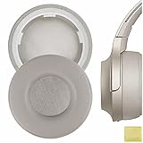 Geekria QuickFit Almohadillas de repuesto de piel de proteína para auriculares Sony WH-H800, WH-H810, almohadillas para auriculares, almohadillas para auriculares, piezas de reparación (dorado)