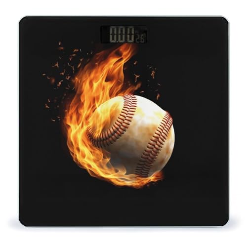 Báscula digital Fire Baseball para baño 400lb miniatura 1