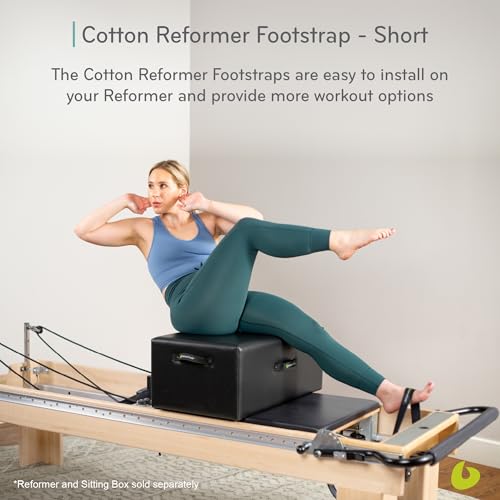 balanced body short cotton or padded footstrap for pilates reformer compatible with studio reformer with classic and infinity footbar clinical fletcher and rialto reformers accessory 255 inches