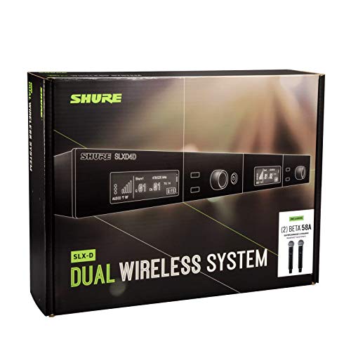 Shure Slxd24D/B58 Dual Channel Wireless Microphone System With 2 Beta 58A Handheld Mics, Slxd24D/B58-G58 #TOP5