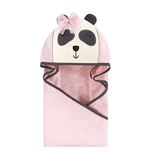 Image of Hudson Baby Unisex Baby Cotton Animal Face Hooded Towel, Miss Panda, One Size