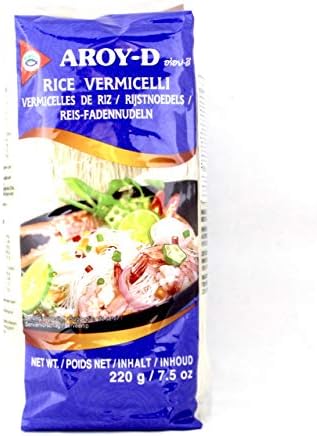 Aroy-D Rice Vermicelli 220g - Macarrão de Arroz para Saladas