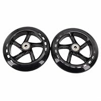 2 Stück PU-Rad für Roller, Rollschuhe und Wagen, hervorragender Griff und langlebige Lager (145 mm x 30 mm transparent)