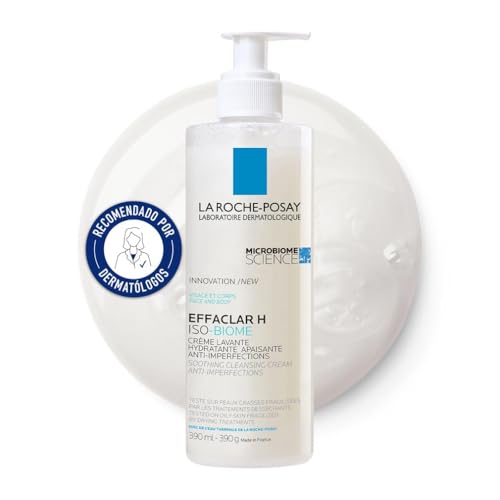 La Roche Posay, Effaclar H Iso-Biome Crema Limpiadora Para Rostro y Cuerpo, Calma e Hidrata la Piel, Reduce Imperfecciones, Con Niacinamida, Para Piel Grasa con Acné, 390 ml