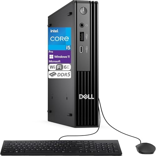 Dell Pro Micro QCM1250 (Next-gen OptiPlex 7000 MFF) Intel i5-14500T, 32GB DDR5 RAM, 1TB SSD, WiFi 6E + BT, RJ-45, DisplayPort, Wired KB & Mouse, 3 YR WTY, W11P, Business Desktop
