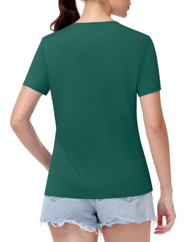 Image of Runhit Womens Workout Tops Short Sleeve UPF 50+ Athletic Sun Shirts Quick Dry V Neck T-Shirt Moisture Wicking Gym Hiking Tee