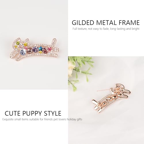 Image of Colorful Crystal Dog Brooch for Women Cute Rhinestone Pin for Women Silver Plated Fashion Cute Colorful Crystal Animal Dog Brooch Lapel Pin
