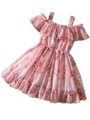 Image of Buy & Try by Dharmikaay Georgette Girl's Floral Printed Frock Dress for Girls Short Frock Baby Princess Western Dresses| Stylish Fancy Kids Clothing for Festival, Fashion