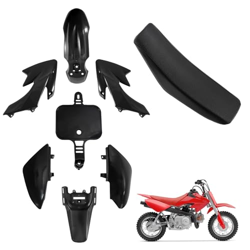 Fancemot ABS Plastics Kit with High Elasticity Tall Seat Pit Dirt Bike Plastic Fender Thicker Plastics Compatible with Honda XR50R CRF50F XR50 CRF50 SDG SSR 50cc-110cc Pit Dirt Bike