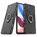 Produktbild Max Power Digital Hülle für Xiaomi Poco F3 Drehbar Ringhalter Cover Magnet Bumper Handyhülle Case Stoßfest Doppelschichter Schutzhülle Outdoor Shock Absorption Mit Ring (Schwarz)