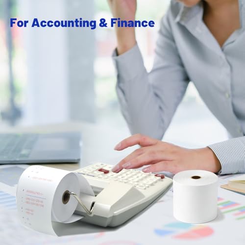 2 1/4\" x 150 ft Adding Machine Tape & Calculator Tape Rolls, 2 Pack Calculator Paper Rolls for Most Printing Calculators, POS Systems & Cash Registers(Non Thermal)