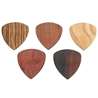 Médiators en Bois, 5 Médiators en Bois avec Rainures Antidérapantes pour Jouer sur Scène, Accessoires De Jeu - Les Beatles, Paul McCartney, John Lennon, RIngo Starr, George Harrison