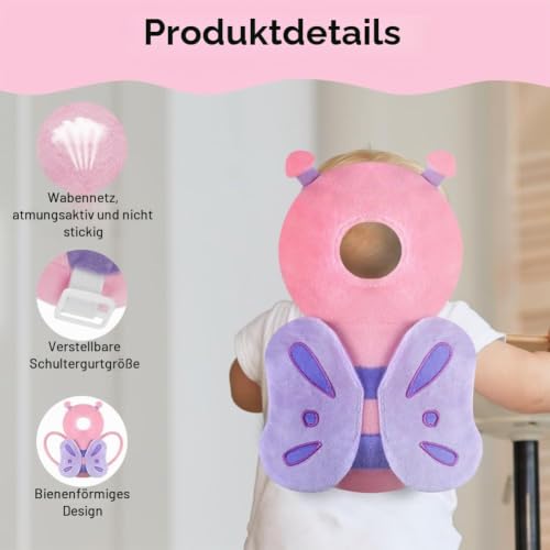 Vicloon Baby Kopfschutz, Verstellbare Schutzkissen Baby, Atmungsaktive Baby Head Schutzpolster für Kinder 4-24 Monate… – Ansicht 3