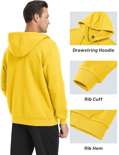 MAGCOMSEN Men's Hoodies Full Zip Up Sweatshirt Fleece Lined Midweigt Hooded Jacket with Pockets Casual Sports Sweater3