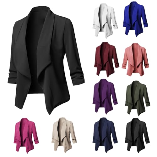 Womens Business Casual Blazer Long Sleeve Blazers Lightweight Open Front Cardigan Work Office Blazer Suit Jackets3