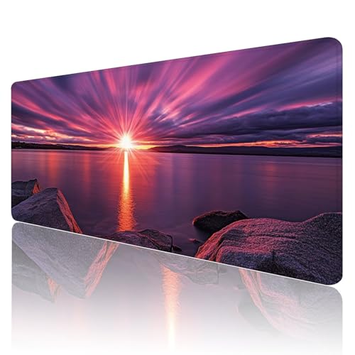 Tapis de souris coucher de soleil pour une décoration de bureau chaleureuse en hiver