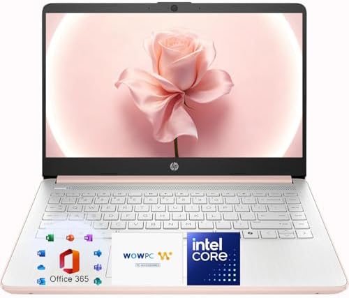 HP 14″Rose Gold Lightweight Laptop, with Office 365 & Copilot AI, Intel Processor, 4GB RAM Memory, 64GB SSD + 1TB Cloud Storage HP 14″Rose Gold Lightweight Laptop, with Office 365 & Copilot AI, Intel Processor, 4GB RAM Memory, 64GB SSD + 1TB Cloud Storage