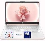 HP 14" Rose Gold Ultrabook Laptop, Intel 4-Core CPU, 4GB RAM, 1.1TB Storage (1TB OneDrive and 128GB SSD), HD Display, Windows 11, Microsoft 365 Web Apps