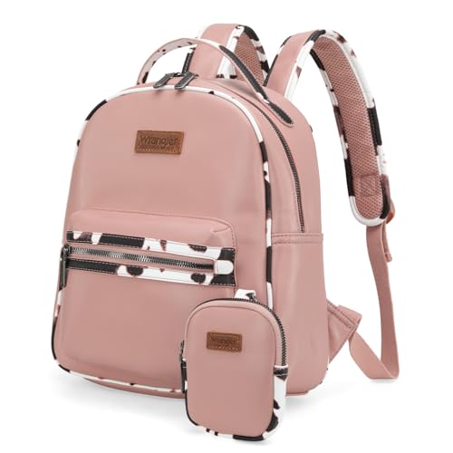 Image of Montana West Wrangler Cow Print Backpack Cute Daypacks Large Bookbag Purse for Women