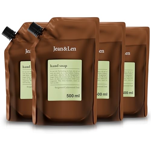 Savon mains bergamote & cèdre Jean & Len | Recharge 4x500 ml