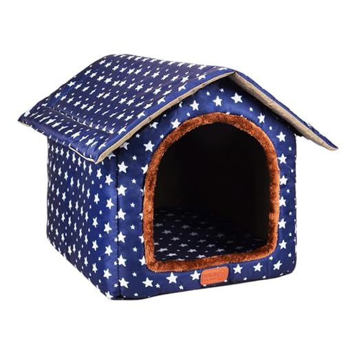 Caseta para perros al aire libre, caseta para gatos plegable extraíble | para gatos cálida y densa, caseta para perros portátil, cueva para cachorros con para invierno para de p