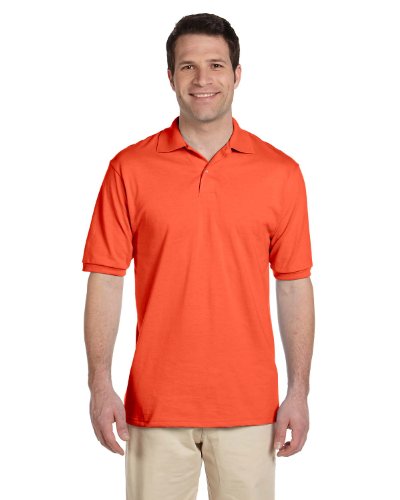 Jerzees Men's 2 Button Knit Collar Polo Shirt, Burnt Orange, XXX-Large