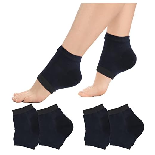 Sibba 2 Pares de Calcetines de Gel Suaves Hidratantes para Tratamiento de Talón Agrietado Ventilar Calcetines Punta Abierta Cuidado la Piel Belleza Spa Pies Secos y Duros para Hombres Mujeres (Negro)
