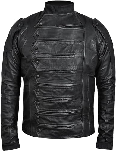 Bucky Straps Black Detachable Sleeves Vest Jacket 2 in 1 Style - Real Leather