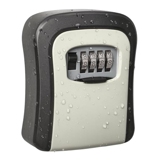 Caixa de Chaves Externa Pro 4 Chaves – Cofre Metálico com Código 4 Dígitos, à Prova d’Água e Super Resistente para Airbnb, Obras e Limpeza