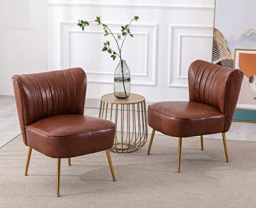 Sillón Plegable Cuero Marrón miniatura 1