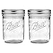 Ball Jar with Lid and Band - Pick Your Size and Color (Clear, Wide Mouth Pint - 16 oz.) Pack Of 2