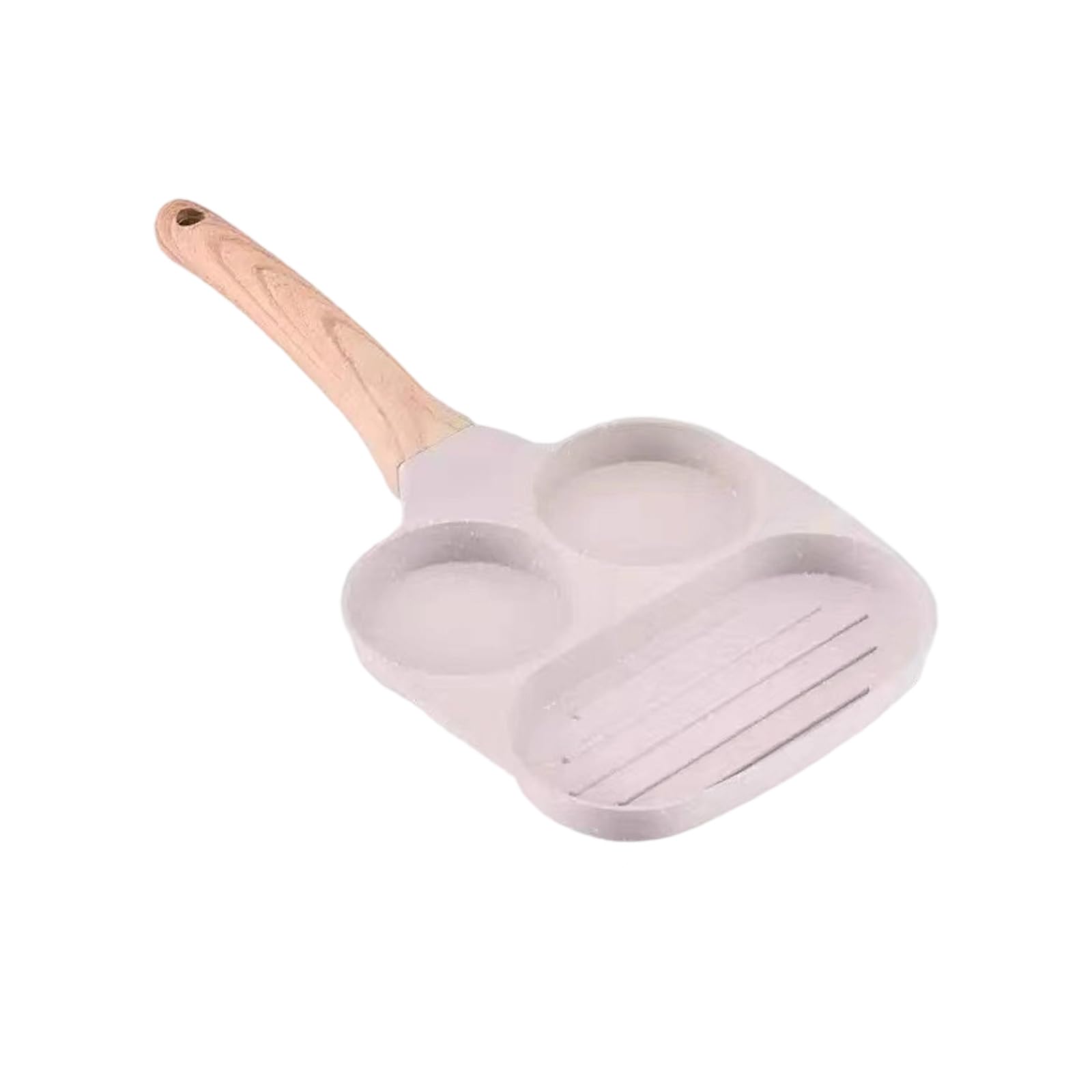 Qusinfc Multifunctional Breakfast Eggs Frying Pan with Even Heat Distribution and Handle for Busy Families Sectional