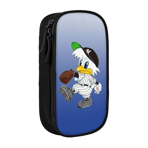 千葉ロッテマリーンズ ペンケース 筆箱 筆入れ 大容量 文具収納 ペン袋 男の子 女の子 社会人 小学生 中学生 高校生用 入学祝い Black