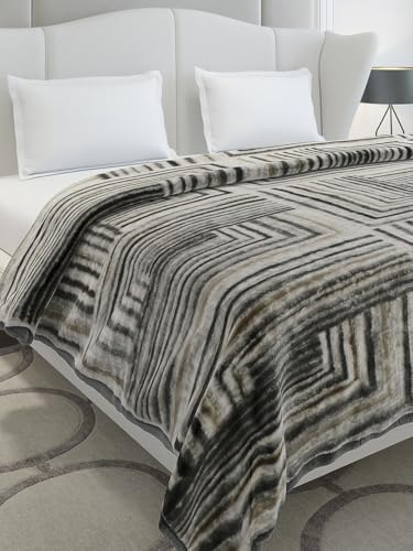 Image of Monte Carlo Double Bed Heavy Winter Blanket Denny 1 Ply PVC Pack 600 GSM | 3.2 KG (240x220 CM), Cool Grey
