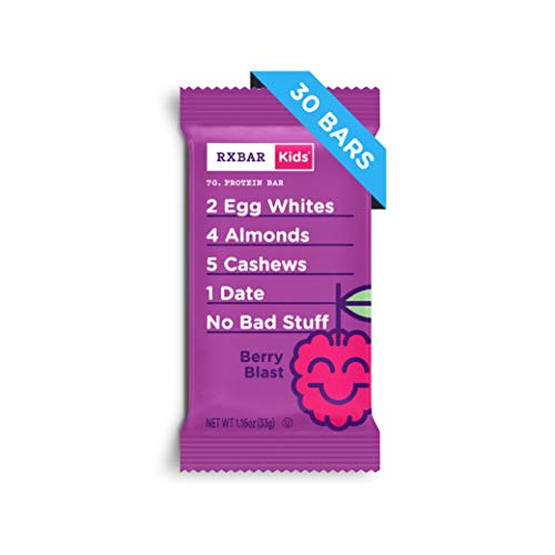 RXBAR Kids Real Food Protein Bar, Berry Blast, Gluten Free, 1.16oz Bars, 30