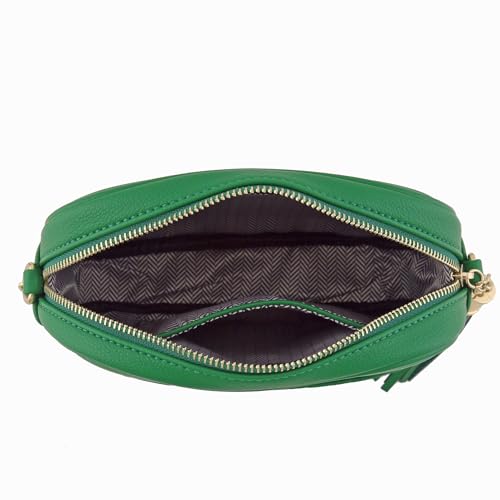 Image of FashionPuzzle Chevron Quilted Crossbody Camera Bag with Chain Strap and Tassel