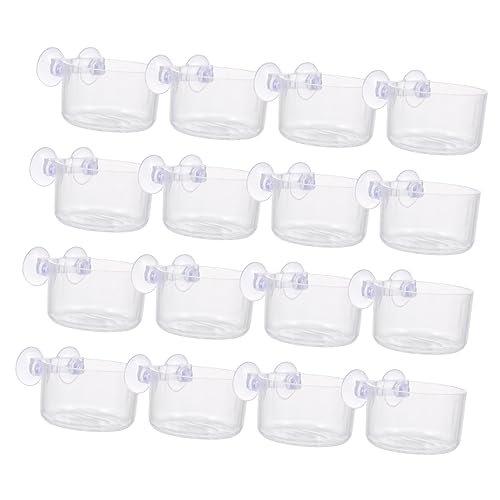 Levemolo Shrimp Feeder Cup 16pcs Aquarium Feeder Cups Red Worm Holder Perfect for Freshwater and Saltwater Tanks