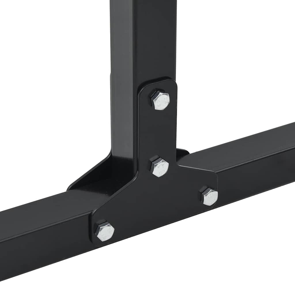 Dip Station 2 Stück Schwarz aus pulverbeschichtetem Stahl 55 x 90 x 104,5 cm höhenverstellbar 88,5-98,5 cm für Homegym Kraftstation Oberkörpertraining stabil und rutschfest
