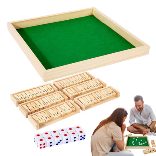 Jeu en bois Shut The Box portable pour vos soirées à la maison et camping