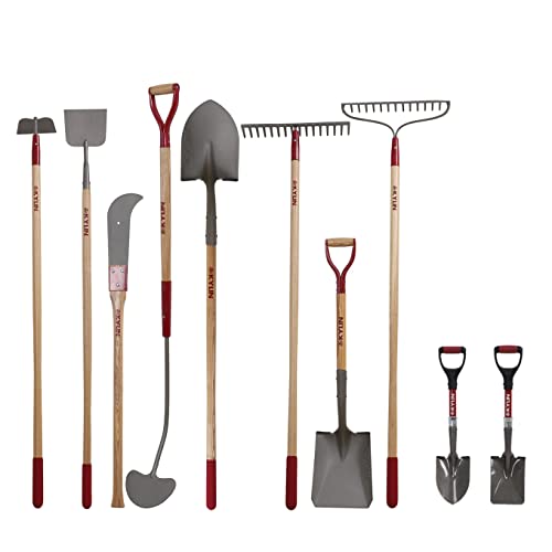KYLIN 10-Piece Garden Tools Set for Landscaping Agriculture or Backyard