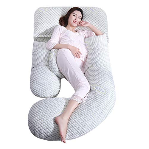 TEmkin Almohada Corporal para Mejorar el sueño y el Embarazo, Almohada multifunción para Lactancia Materna con Funda de Almohada de Tela probiótica Desmontable