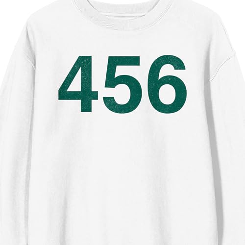 Bioworld Squid Game - Number 456 on White Adult Crew Neck Sweatshirt2