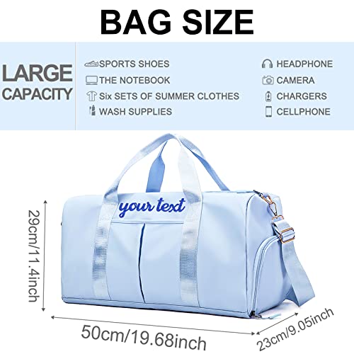 Personalized Duffle Bag Pink Custom Gym Travel Sports Bag Name Embroidered Dry Wet Separated Bags Bridesmaid Gift Waterproof3