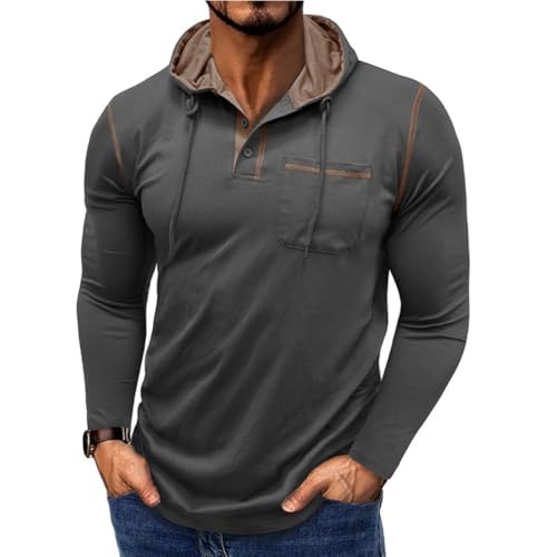 Mens Casual Pullover Hoodies Long Sleeve Lightweight Fashion Hooded Drawstring Sweatshirt with Pocket