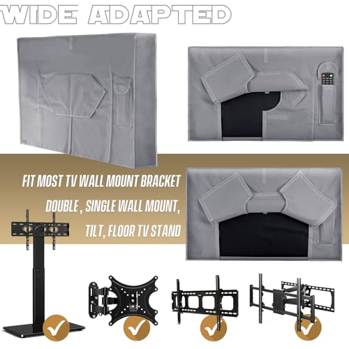 image for IC ICLOVER Outdoor TV Cover 43 Inch, 600D Heavy Duty Weatherproof TV E